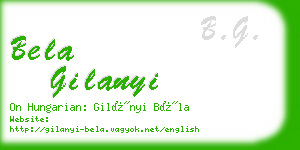 bela gilanyi business card